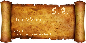 Sima Nóra névjegykártya