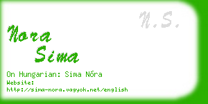 nora sima business card