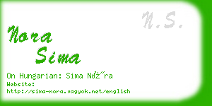 nora sima business card